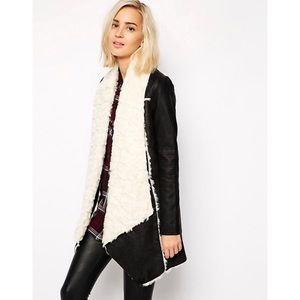 cream fur coat river island